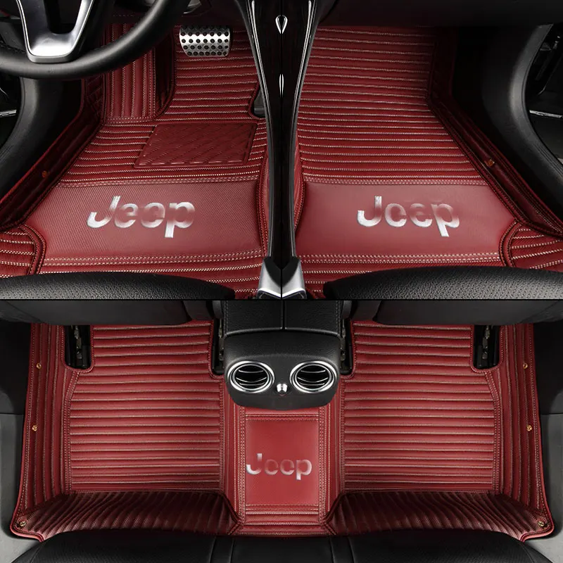 Wine red 01 Car floor mats for Toyota logo Land Cruiser 200 Prado150/120 corolla 2007- C-HR camry 40 wish car styling liner Custom - Название цвета: Wine red 01
