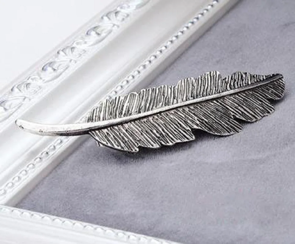Qingwen 1 Pcs Fashion hair ornaments Leaf Shape Women Hair Clips Barrettes Feather Hair Styling Accessories Tools CE0515/w
