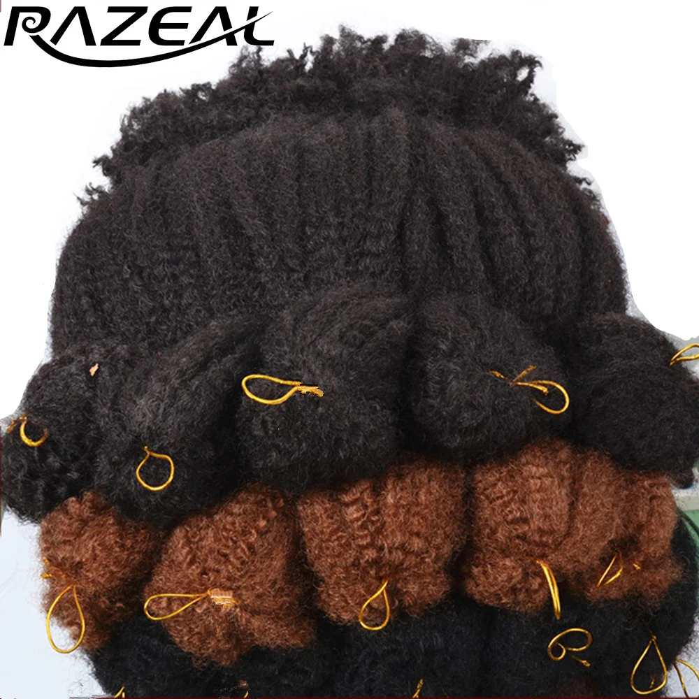 

Razeal 9 PACKS Afro Kinky Marley Braid Extensions Crochet Braids 100g/pc Burgundy Synthetic Braiding Hair High Temperature Fiber