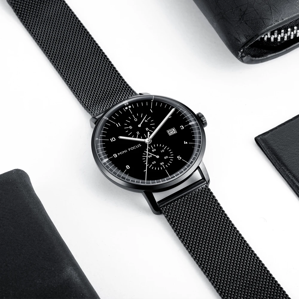 MINIFOCUS мужские часы Топ люксовый бренд спортивные кварцевые наручные Мужские