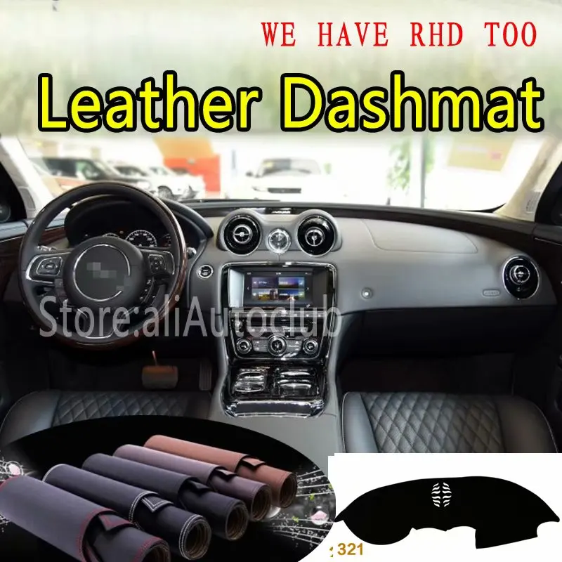 

For Jaguar XJ X351 2009-2019 2010 2011 2013 2015 Leather Dashmat Dashboard Cover Dash SunShade Carpet Custom Car Styling LHD+RHD