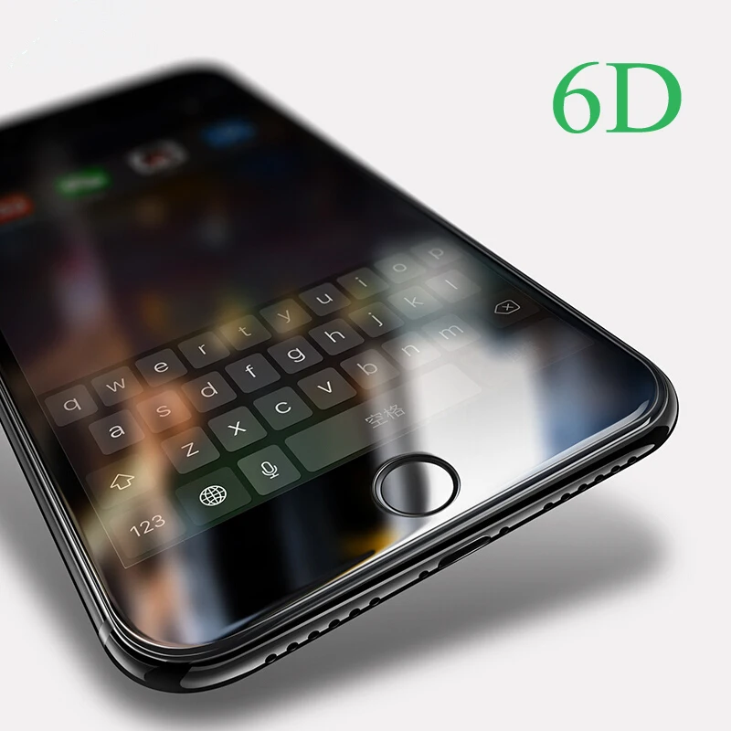 Полное покрытие 6D закаленное стекло для iPhone X 8 7 PLUS защита экрана