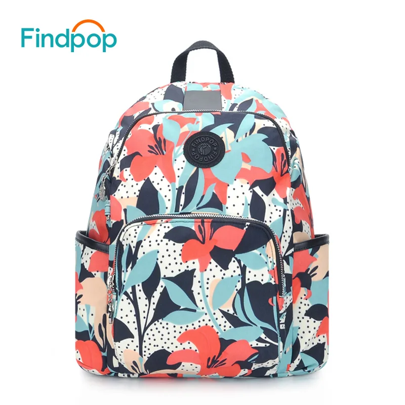 Новый рюкзак с защитой от кражи Findpop женский водонепроницаемый цветочным принтом