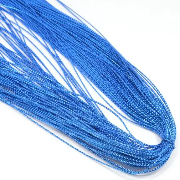 blue 100y/Лот, 1 мм, металлическая нить, 8 нитей, шнур для рукоделия, для плетения карт, сделай сам, одежда ручной работы, материалы, аксессуары, веревка - Цвет: blue