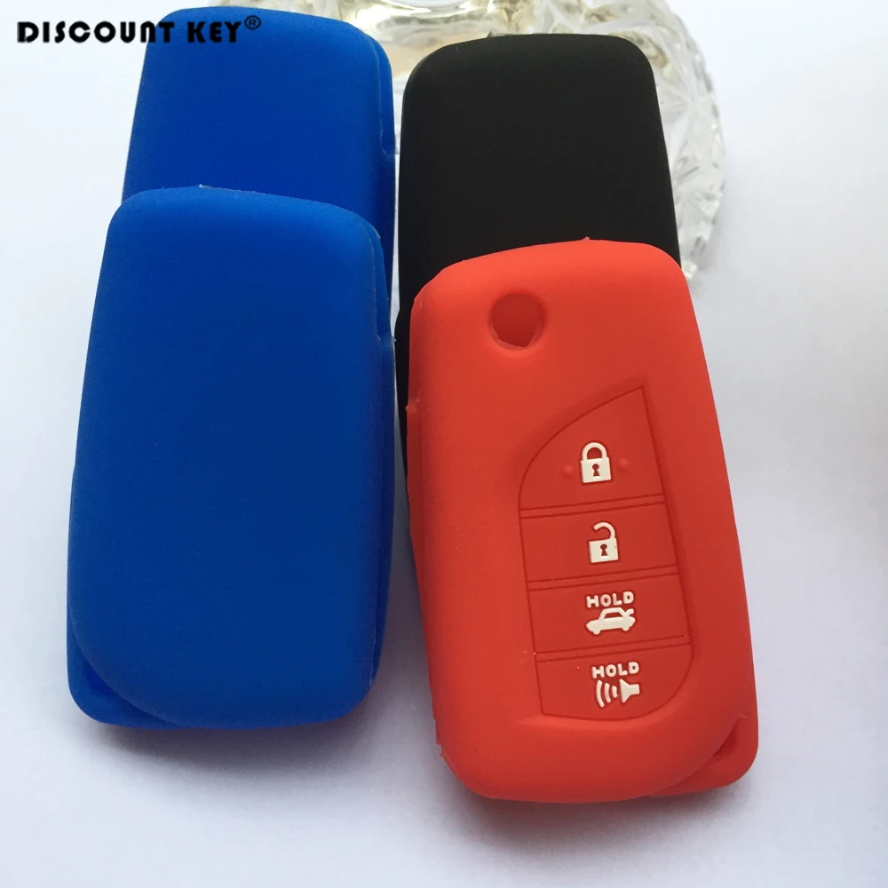 Силиконовый для ключа автомобиля чехол Toyota Camry Highlander Corolla Key Cover 2017 2018 4 кнопки