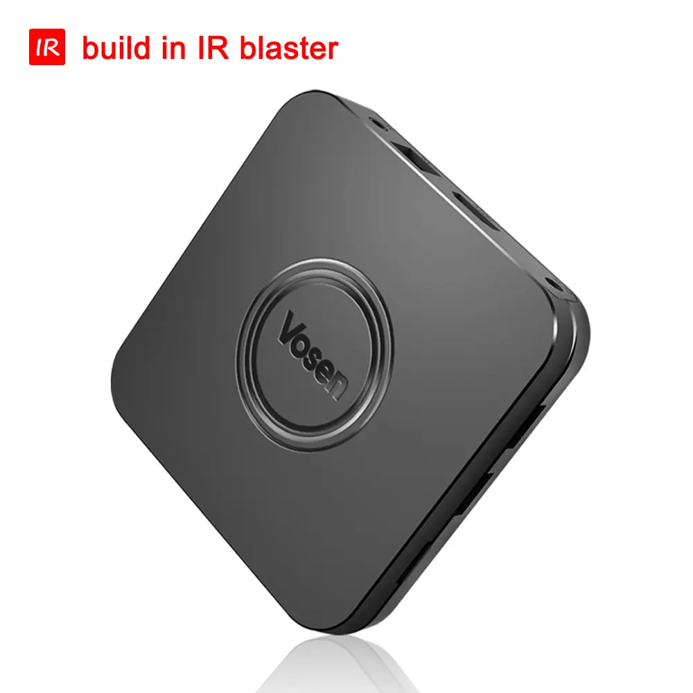 Черный Mecool 2,4 Новая ТВ-приставка VOSEN V1 Amlogic S905X2 Android9.0 ТВ-приставка 2G+ 16G wifi медиаплеер USB Blutooth Smart home телеприставка - Цвет: Черный
