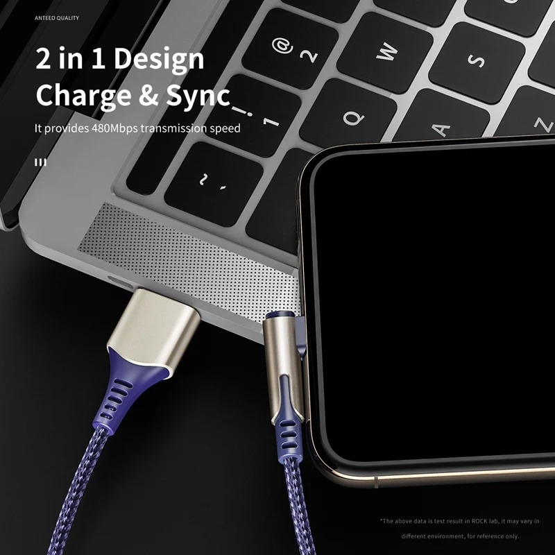 Usb кабель ROCK 90 градусов для быстрой зарядки телефона и синхронизации данных из