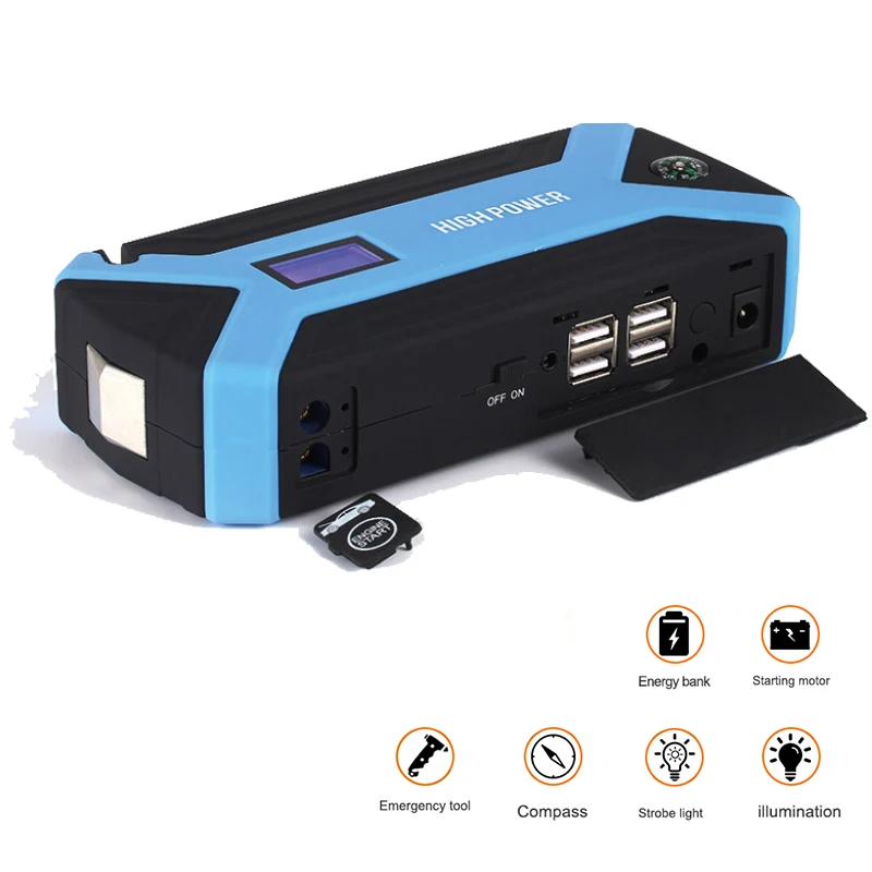 Многофункциональное автомобильное пусковое устройство power Bank 89800mah 12V 4USB 300A переносной Аккумуляторный усилитель бензиновое дизельное зарядное устройство пусковое устройство