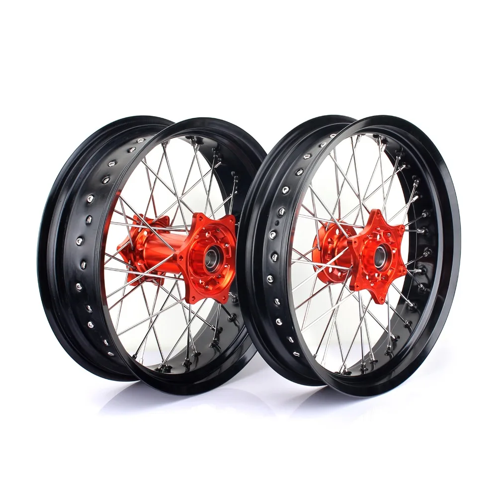 BIKINGBOY для KTM EXC F 350 F350 16 2016 17*3 5 17*5 0 Supermoto 36 спиц MX полный комплект передних и задних
