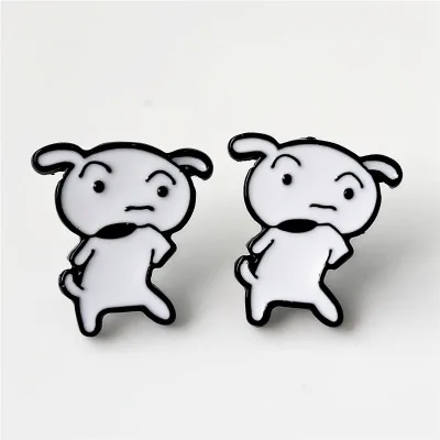 see chart IVYYE Crayon Shin-chan and dog аниме Сережка с героями мультфильмов милые серьги-гвоздики с животными для женщин девочек детские ювелирные изделия Рождественский подарок - Окраска металла: see chart