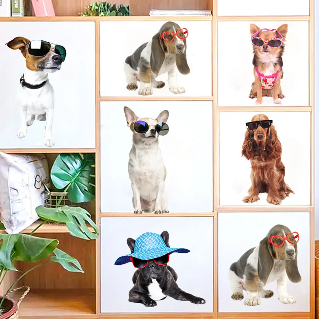 Красочные настенные наклейки из ПВХ с животными узором фон для детской комнаты