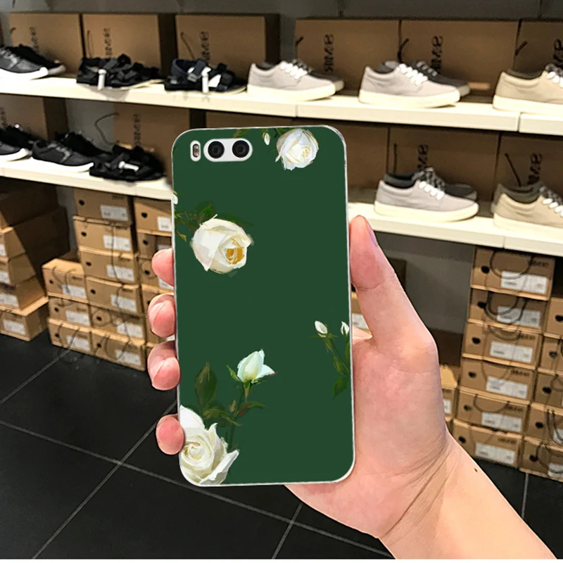 2 шт. для xiaomi mi 6 чехол задняя крышка модный цветок силиконовый мягкий capas mi6 чехлы