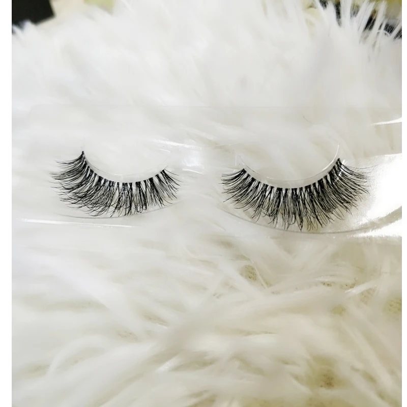 Transparent stem Mink Hair Eyelashes reusable Natural 3D Messy Popular short False Eyelash Full Strip Extension | Красота и здоровье