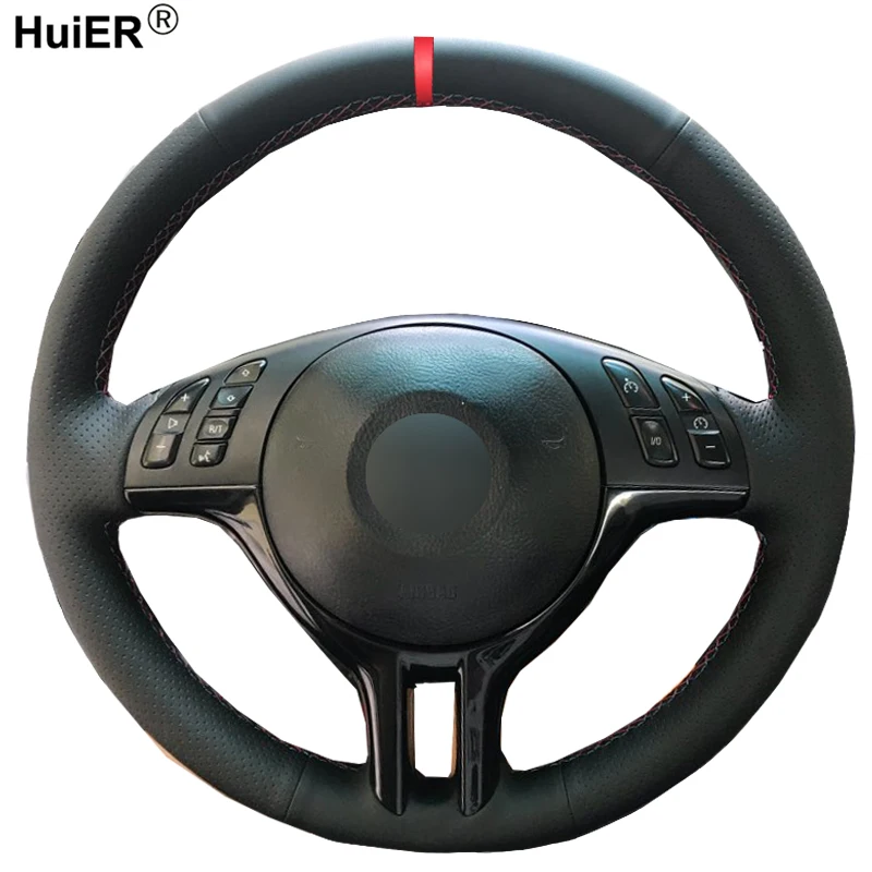 HuiER Ручное шитье фотоэлементов для BMW E39 E46 325i E53 X5 Оплетка на руль Нескользящие