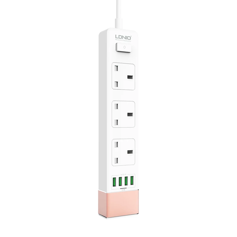 LDNIO Настольный удлинитель питания три/fou USB 250 В номинальное напряжение зарядное