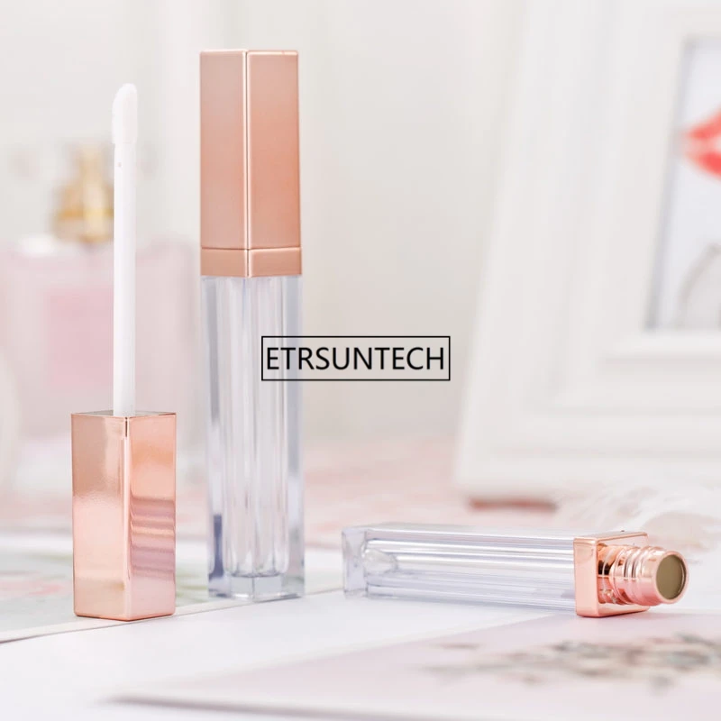 1 шт розово-золотые тюбики для блеска губ пустой бальзам в бутылке прозрачная