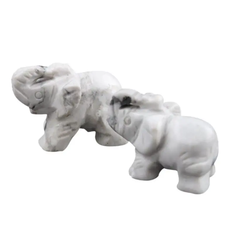 1pc Opal/Aventurine/Obsidian/Crystal/Jade Elephants Shape Stone Creative Home Desk Ornaments Figurines Miniatures Lucky Item