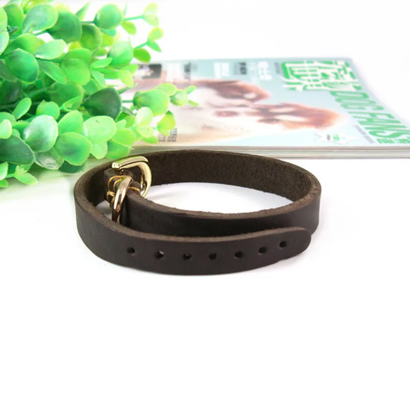 Коричневый кожаный ошейник для кота из мягкой натуральной кожи питомца собаки