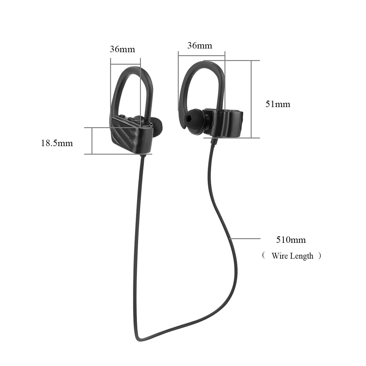 Беспроводной bluetooth наушники со светодиодными огнями V4.1 спортивные для бега