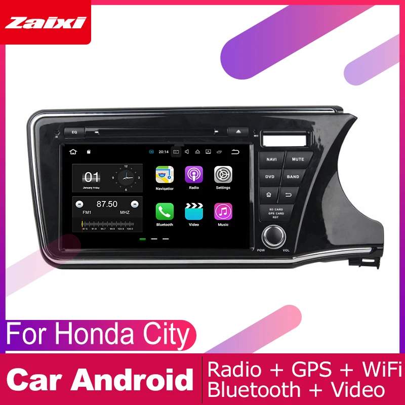 Автомобильный мультимедийный плеер ZaiXi 2 din Автомагнитола для Honda City 2014 ~ 2019 с