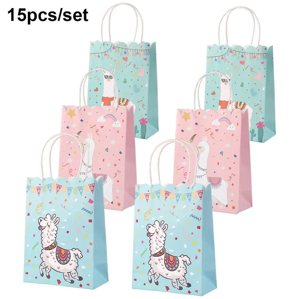 llama candy bag OurWarm милый бумажный пакет для конфет мальчик девочка крещение ребенок душ лама слон конфеты подарочная коробка розовый синий день рождения сумки Kawaii - Цвет: llama candy bag