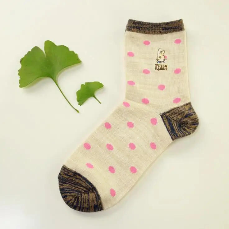 Японский стиль, harajuku, модные носки в горошек для женщин, Kawaii Peter Rabbit Skarpetki Calzini, полосатые носки в горошек, милые - Цвет: Style 10