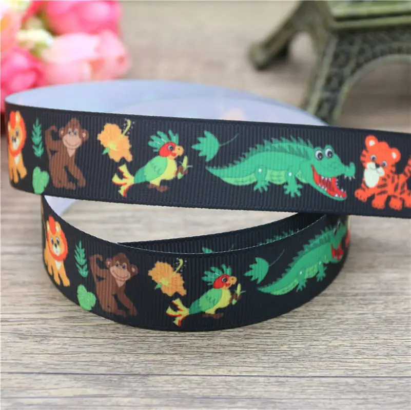 DHK 7/8 'ɵ метров с рисунками животных кота зоопарк напечатан grosgrain ленты