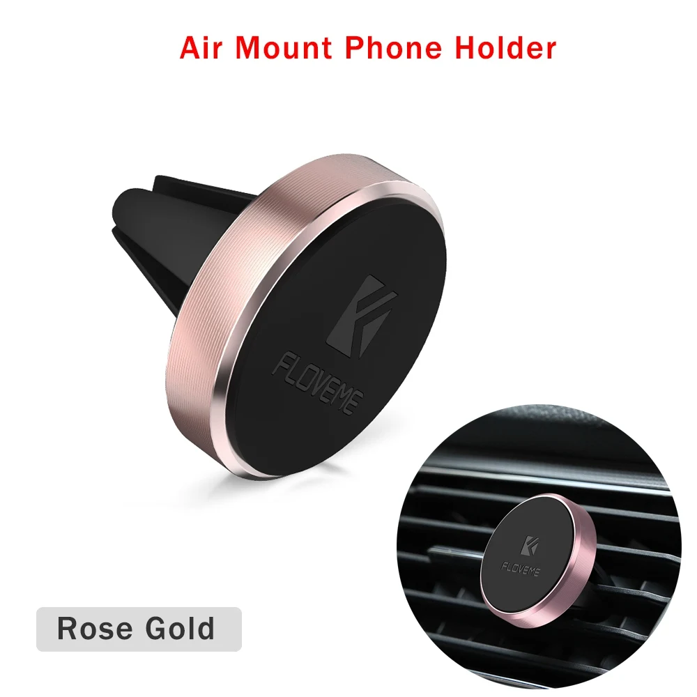 Rose Gold Магнитный автомобильный держатель FLOVEME для iPhone XS MAX Xiaomi магнитный держатель Автомобильный держатель для телефона в автомобиле 2 стиля держатели для мобильных телефонов 2держатель для телефона в машину - Цвет: Rose Gold