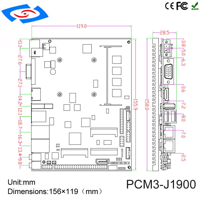Материнская плата Intel J1900 для сборки ноутбуков работающих на Windows 8/10 64