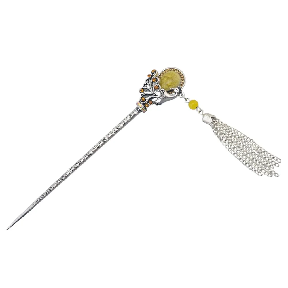 Винтажный цветок Стразы в китайском стиле перегородчатая шпилька для волос