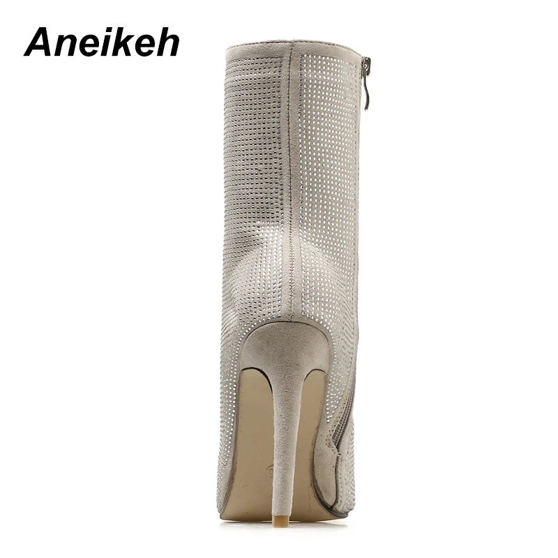 Aneikeh 2021 Новые осенне-зимние блестящие туфли женские ботинки челси сексуальные с