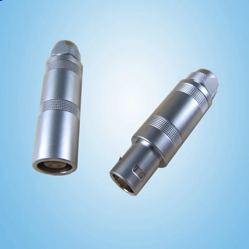 Круговой Полумесяца разъем 2 металлические штифты push pull кабель вилки и розетки