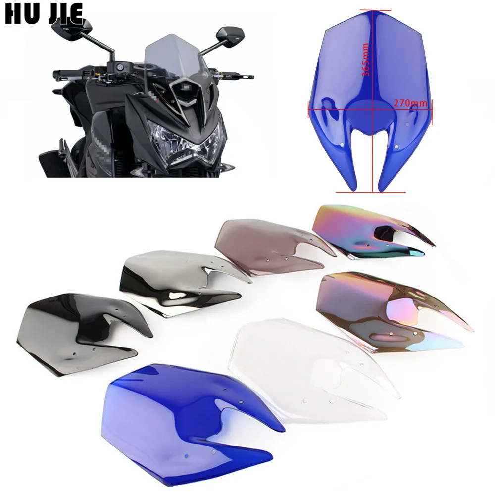 

Ветровое стекло для Kawasaki Z800 2013-2016, черное ветровое стекло для мотоцикла, защита экрана, ветрозащитные дефлекторы, экран с двойными пузырькам...