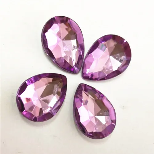 light purple 50pcs 50 шт. 13x18 мм Разноцветные Акриловые стразы в виде капли, камень маркиза, граненые Стразы Украшения для самодельного изготовления без отверстия - Цвет: light purple 50pcs