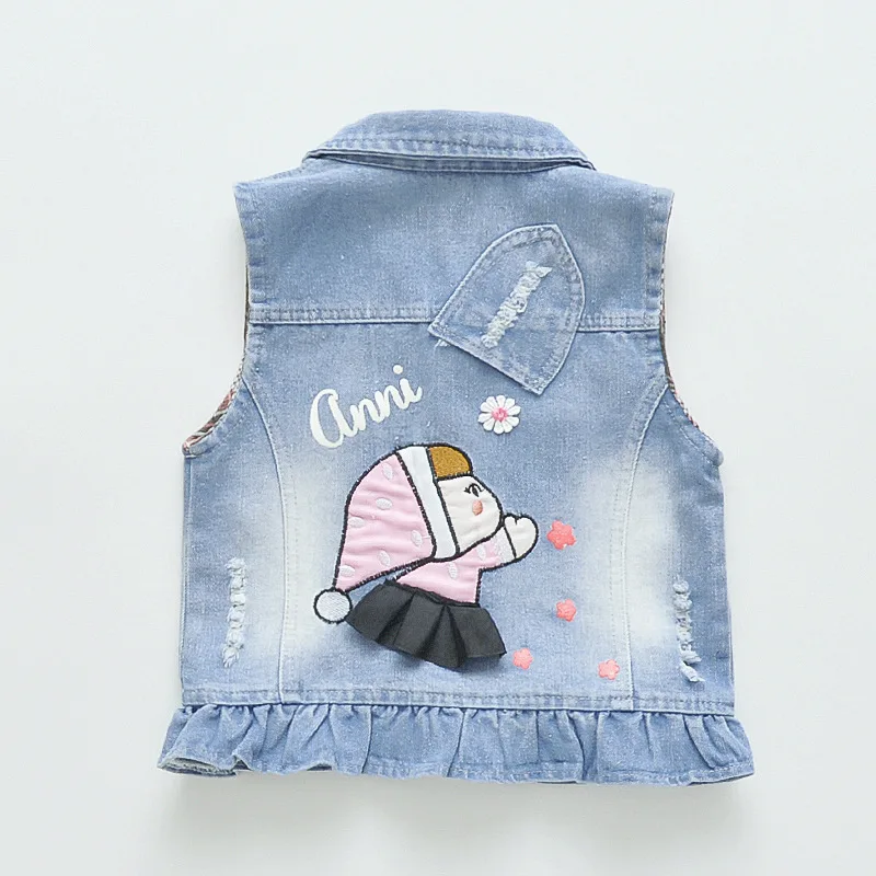 Детский джинсовый жилет без рукавов для маленьких девочек куртка RT044 осень-весна