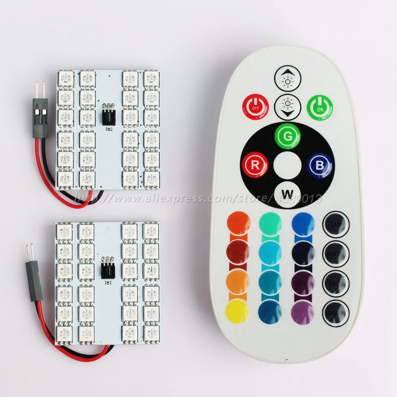 Автомобильный купол с дистанционным управлением, светодиодный RGB сменный красный зеленый синий белый 12/15/24/36SMD
