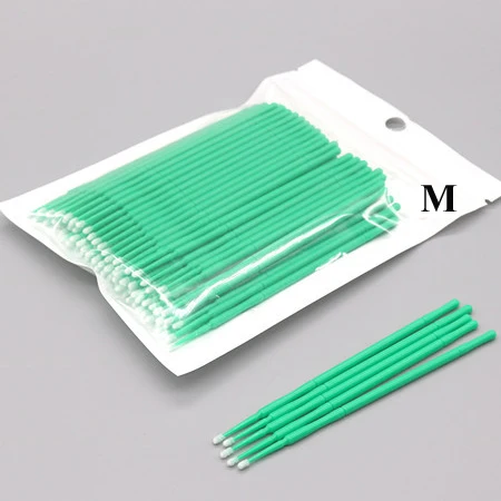 dark green 100 шт./упак. одноразовые кисти для макияжа Набор с тампоном для microbrushes клей для наращивания ресниц Инструменты ресниц удаление инструмент не оставляет ворсинок - Цвет: dark green