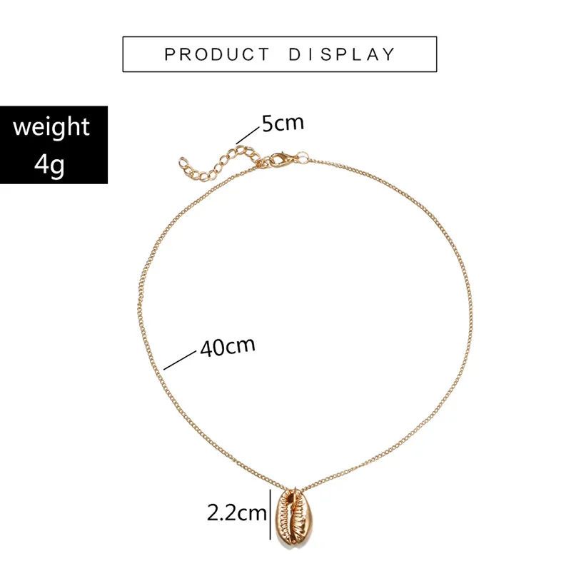 Vintage Silver Gold Alloy Conch Necklace For Women Shell shape Pendant Simple Ocean Beach Bohemian Fashion Jewelry Party Gift | Украшения и