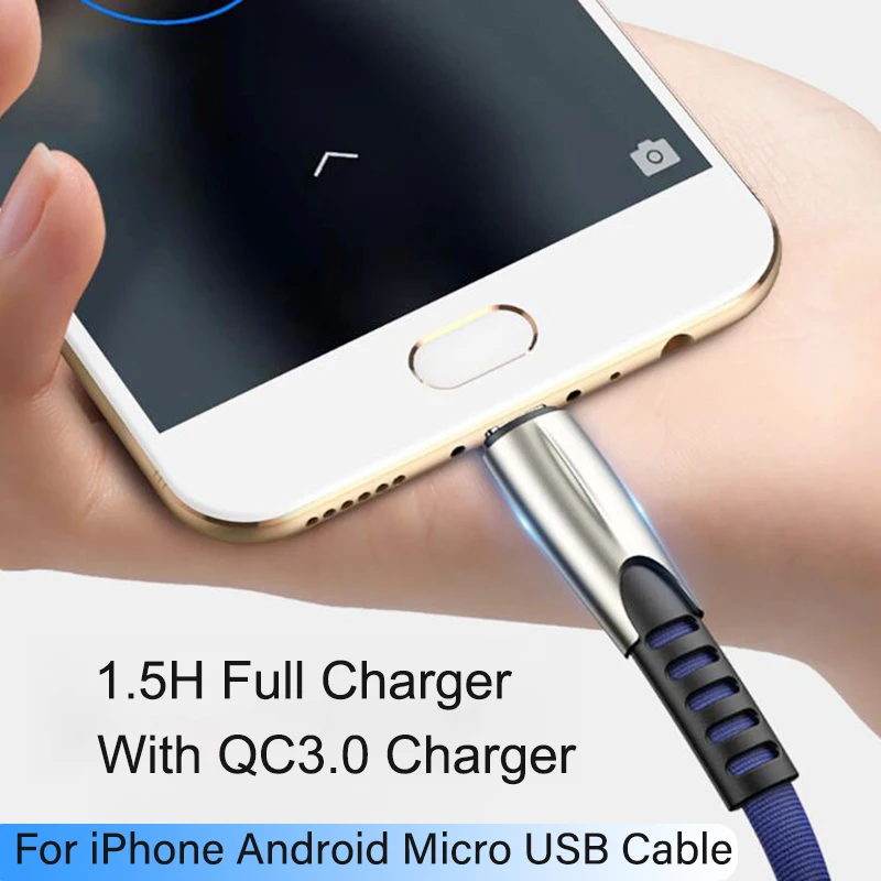3A USB Type C Cable 0.5m 1m 2m 3m Fast Charging Micro USB C Cable for iPhone Xiaomi Redmi Note 7 Pro Android Mobile Phone Cables