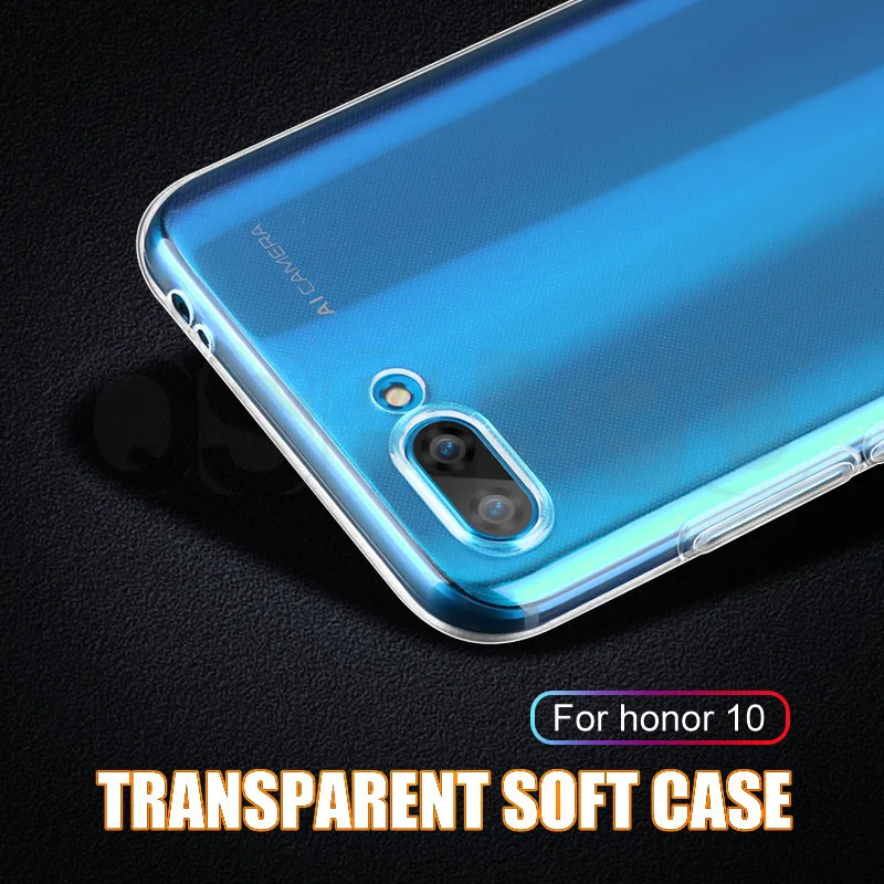 Ультратонкий силиконовый чехол для huawei Honor 10 9 8 Lite, мягкий прозрачный чехол s для Honor V10 V9 Play, прозрачный защитный чехол