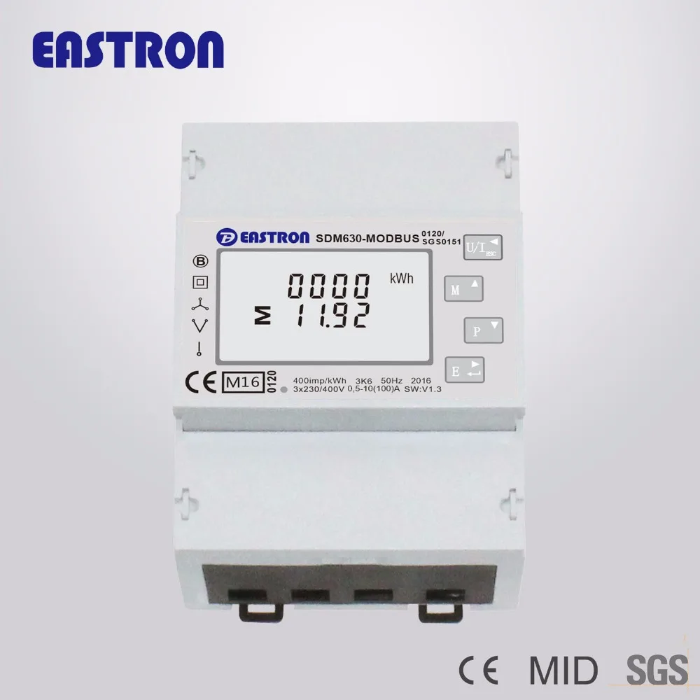 Цифровой счетчик энергии SDM630 Modbus V1 четыре модуля три фазы (10)100 А с функцией MID Din