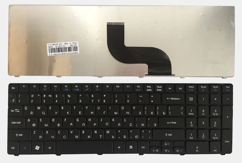 Новая русская клавиатура для acer PK130C94A00 NSK-AUB0R PK130C91104 V104702AS3 MP-09B23SU-6983 PK130C91100 RU Ноутбук Черный