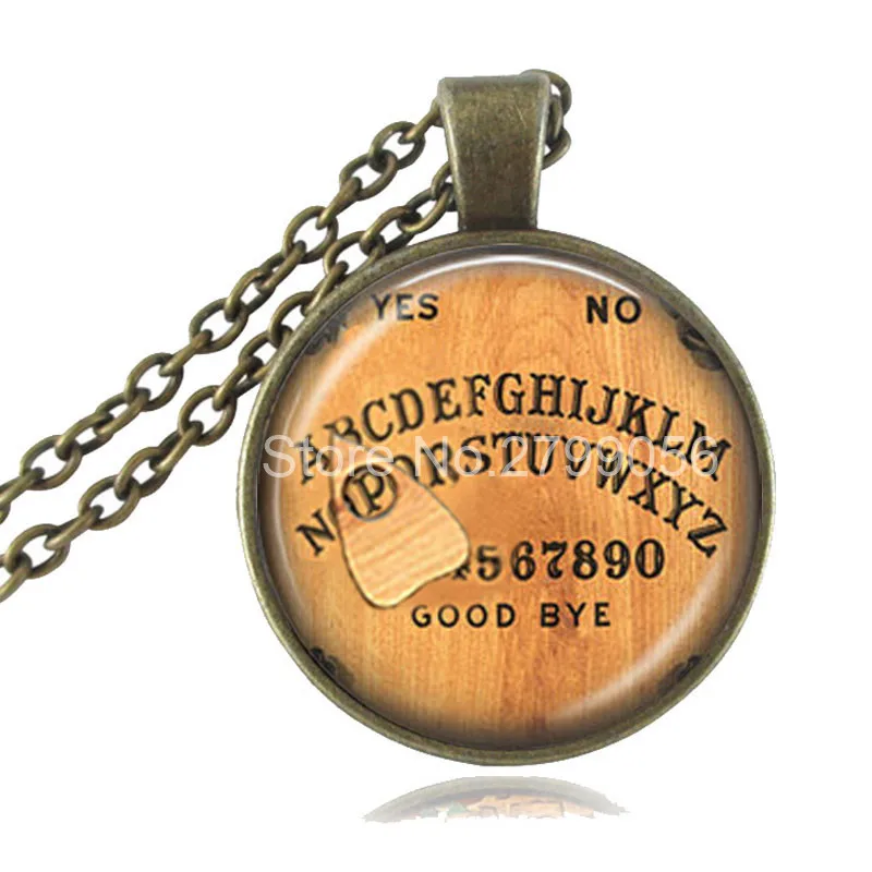 Ouija Board Necklace Personalized Pendant You Choose the Letter Wiccan Jewelry Glass Cabochon Bronze Chain Statement | Украшения и