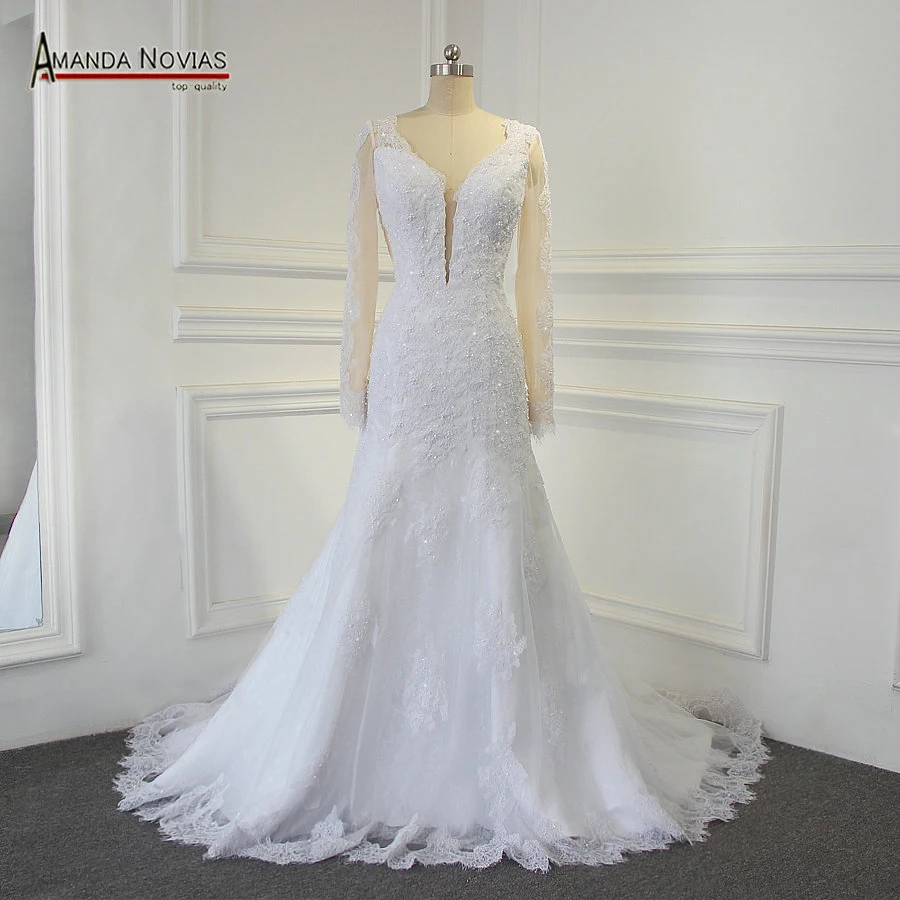 Сексуальная Открытая спина реальные фотографии Свадебное Платье Аманда novias robe de mariee
