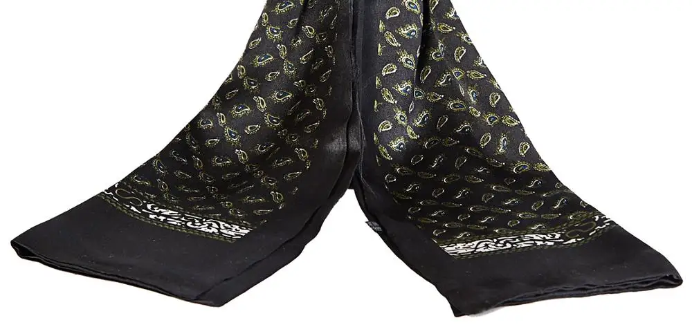 

CISULI 100%Silk Satin Long Scarf For Men 26X160cm New Desigual Classic Printed Pattern Birthday Gift Winter Wrap