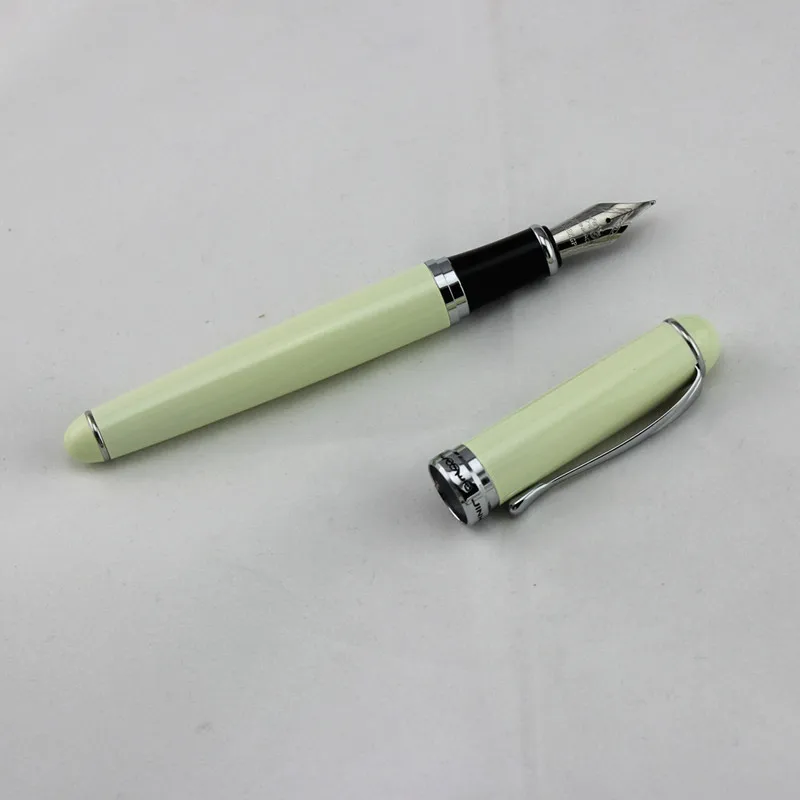 Элитный бренд Jinhao X750 серебро Нержавеющая сталь перьевая ручка средней 18KGP перо офиса школы название ручек молочного цвета подарочные канцелярские товары