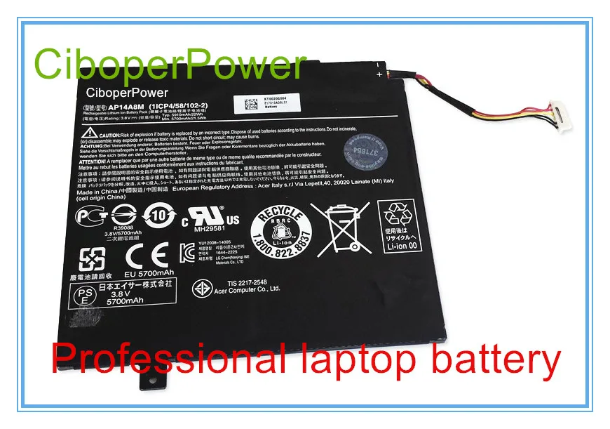 Оригинальный 3 8 в 5910 мач AP14A8M аккумулятор для ноутбука Acer Aspire Switch 10 5 |battery for acer
