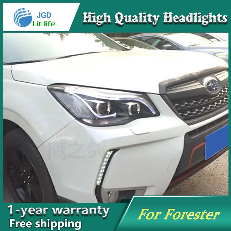 Автомобиль голове стиль лампы для Subaru Forester Фары для автомобиля 2012- светодиодные фары DRL H7 D2H HID вариант Ангел глаз би ксенон луч