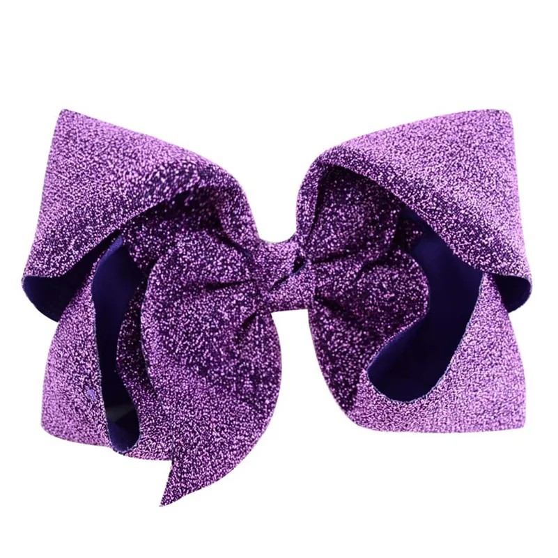 8 Inch Girls Big Bow Hair Clips Shiny Cloth Accessories Alligator Clip Boutique Kids Soild Bling Bowknot Hairpins Headwear | Детская