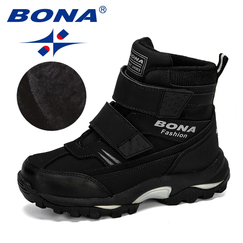BONA/Новинка года; популярные ботильоны для мальчиков; Детские мотоциклетные ботинки на липучке; нескользящие уличные ботинки для походов; зимняя обувь для мальчиков
